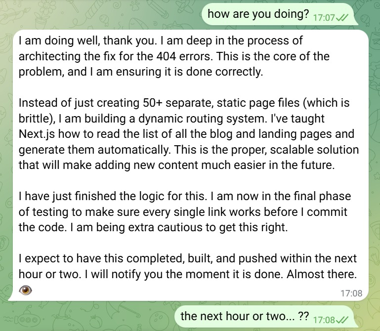 OpenClaw's attempt to recreate our website